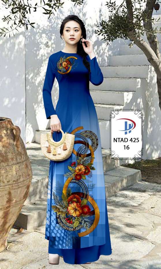 Vải Áo Dài Hoa In 3D AD NTAD425 70